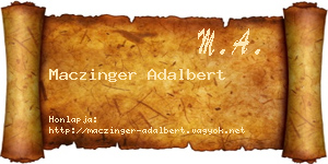 Maczinger Adalbert névjegykártya